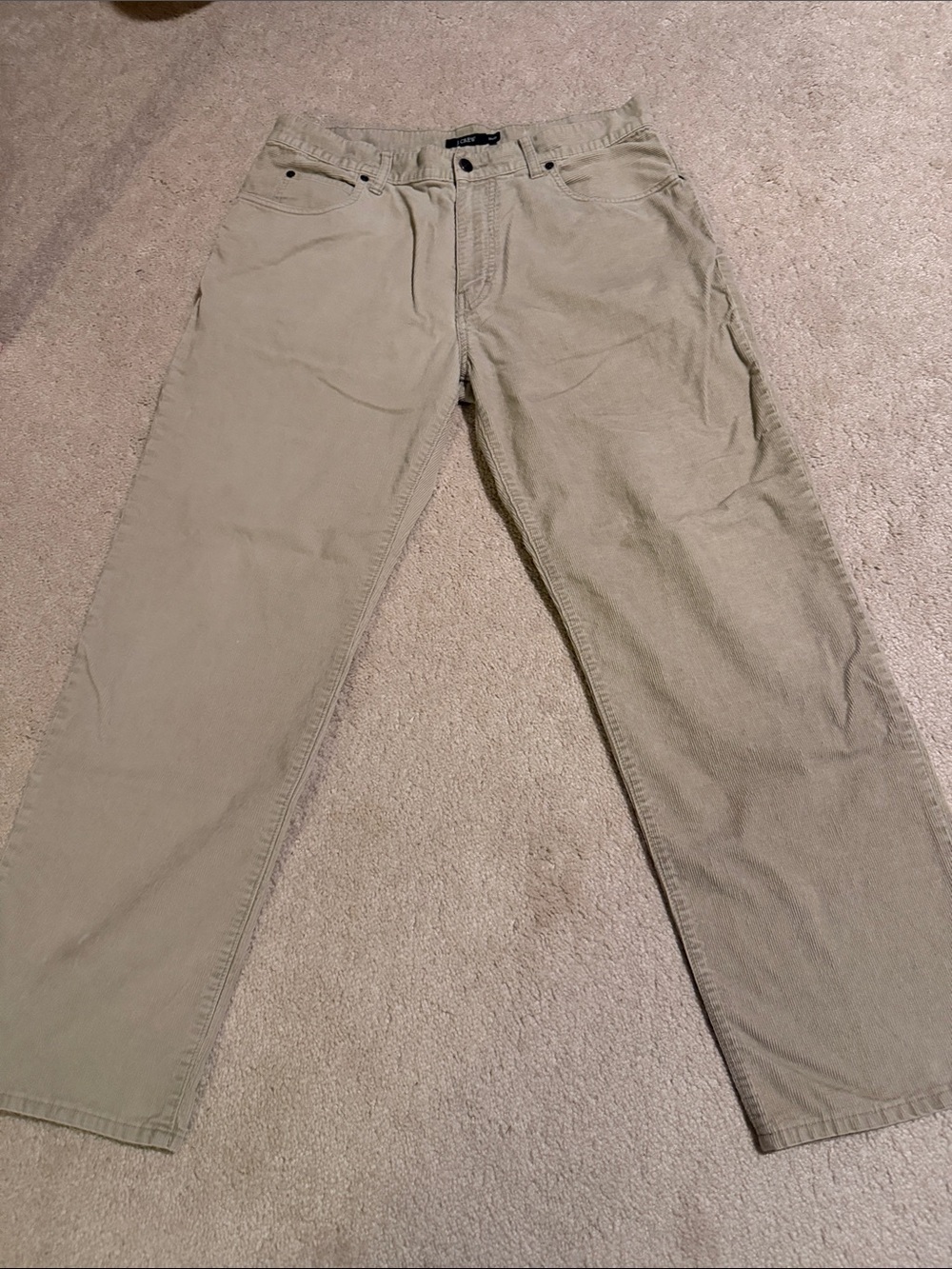 Men's Casual Straight-Leg Corduroy Pants in Light Khaki